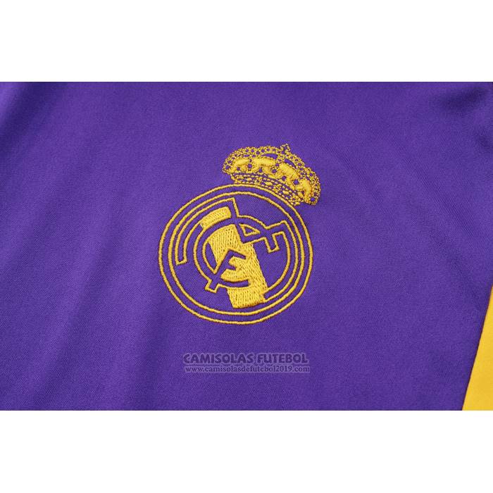 Fato de Treino Real Madrid Manga Curta 2024-2025 Purpura - Calcas Curta